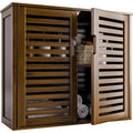 hitnet wandschrank bambus medizinschrank haengend badezimmer haengeschrank mit 2 tueren und verstellbaren regalen ueber der toilette badschrank wandmontage walnuss