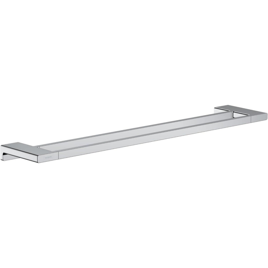 hansgrohe addstoris - doppelbadetuchhalter badetuchhalter fuer wandmontage handtuchhalter verdeckte befestigung badezimmer zubehoer chrom 41743000