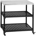 grill-toro grillwagen 80 x 80 x 83 cm schwarz grilltisch mit grosser arbeitsflaeche grill beistelltisch outdoor grill trolley grilltisch outdoor servierwagen mit edelstahl ablageflaeche