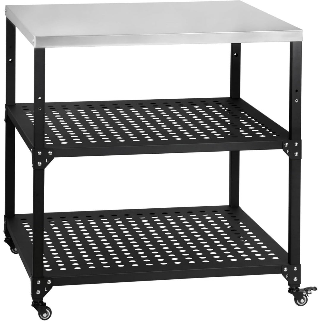 grill-toro grillwagen 80 x 80 x 83 cm schwarz grilltisch mit grosser arbeitsflaeche grill beistelltisch outdoor grill trolley grilltisch outdoor servierwagen mit edelstahl ablageflaeche