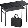 anbte campingtisch klappbar 88x40cm aluminium rahmen 3 hoehenverstellbar 264870cm picknicktisch mit aufbewahrungsnetz tragbar koffertisch grilltisch fuer camping strand balkon ganz schwarz
