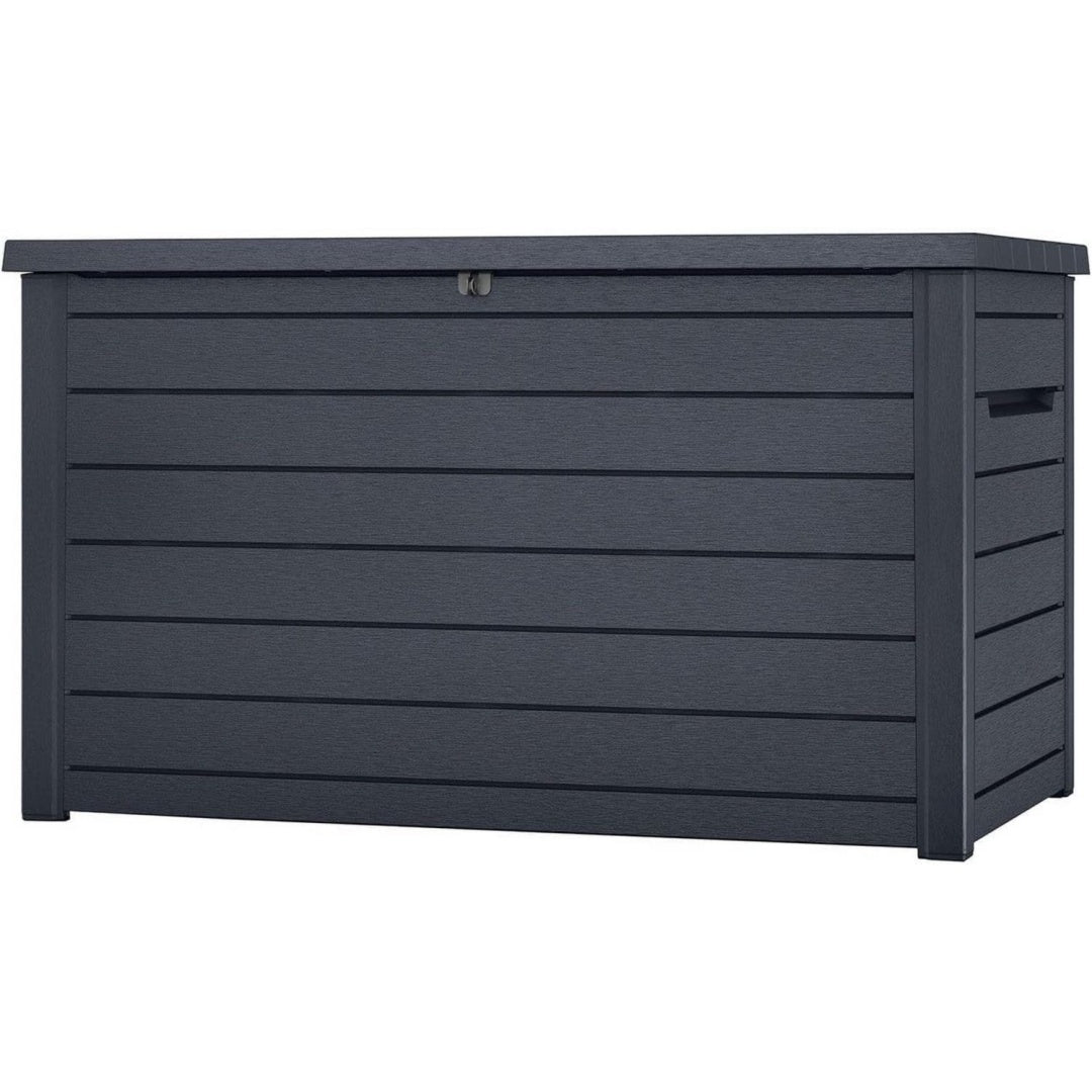 koll living auflagenboxkissenbox goliath xxl 870 liter farbe graphit l 100 wasserdicht l mit belueftung dadurch kein uebler geruchschimmel l moderne holzoptik l deckel belastbar bis 50 kg