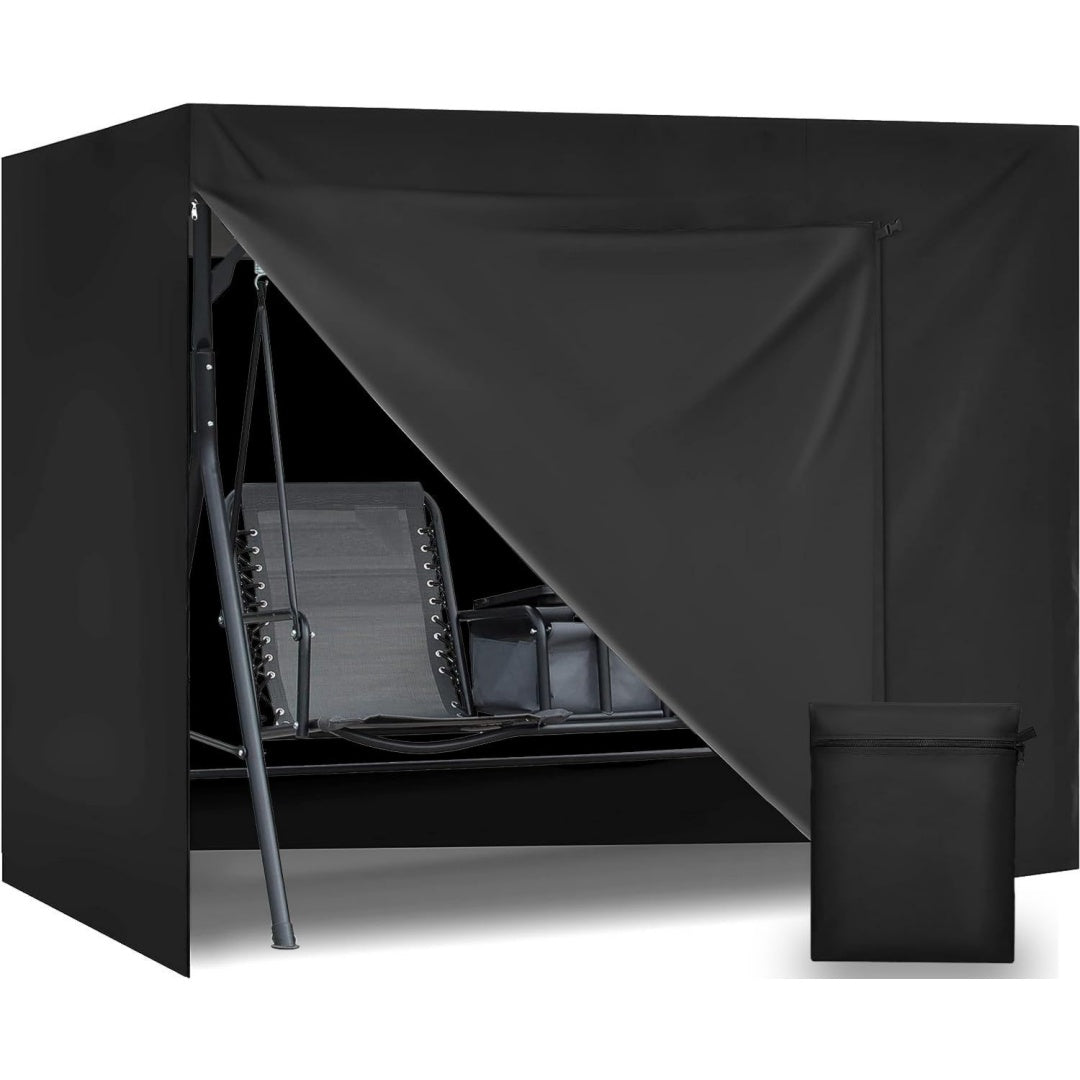 hollywoodschaukel abdeckung 3-sitzer 600d schwarz 220x150x150cm wasserdicht winterfest reissfest schutzhuelle fuer gartenschaukel schuetzt vor regen ultraviolett
