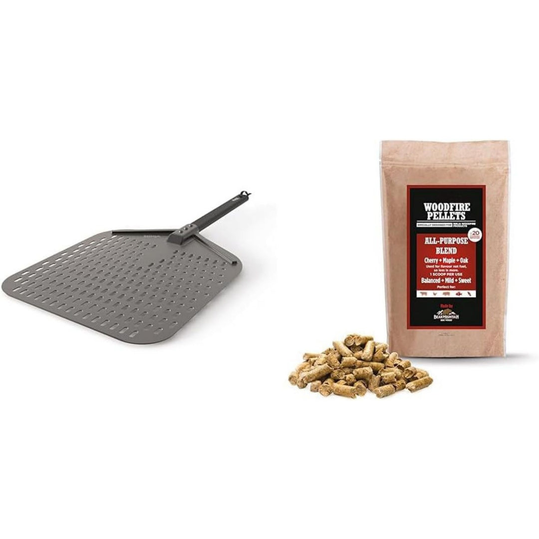 ninja woodfire pizzaschaufel fuer aussenoefen der serie oo101uk woodfire pellets allzweckmischung 900 g offizielle ninja woodfire pellets geeignet fuer ninja woodfire aussengrill xskogapbpl2uk