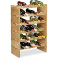 relaxdays weinregal stapelbar bambus flaschenhalter fuer 36 flaschen wein erweiterbarer weinstaender mit 6 ebenen natur