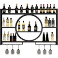 weinregal metall schwarz wand bar regal haengend 140 15 80cm wandbar wine rack 7-30 flaschen mit glashalter barregal wand deko vintage weinstaender schnapsregal fuer kueche restaurant home