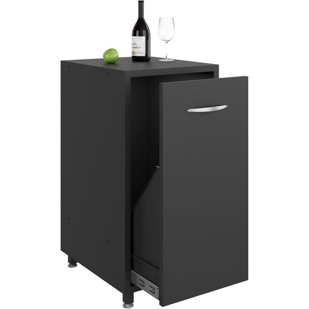 outdoor kueche mit ausziehbarem stauraum modulares design schwarz outdoor kuechenschrank wetterfest fuer pizzaofen grill kuechentisch mit abfallschrank hoehe 90 cm